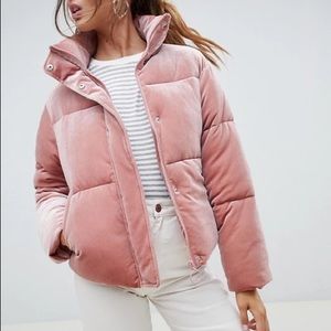 ASOS Pink Velvet Puffer